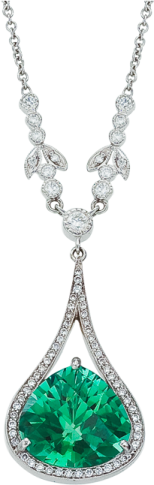 an emerald and diamond necklace