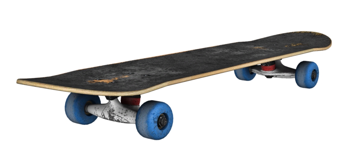 a skateboard on a white background