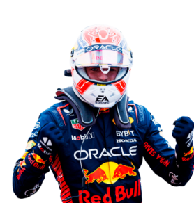 a man in a red bull suit and helmet