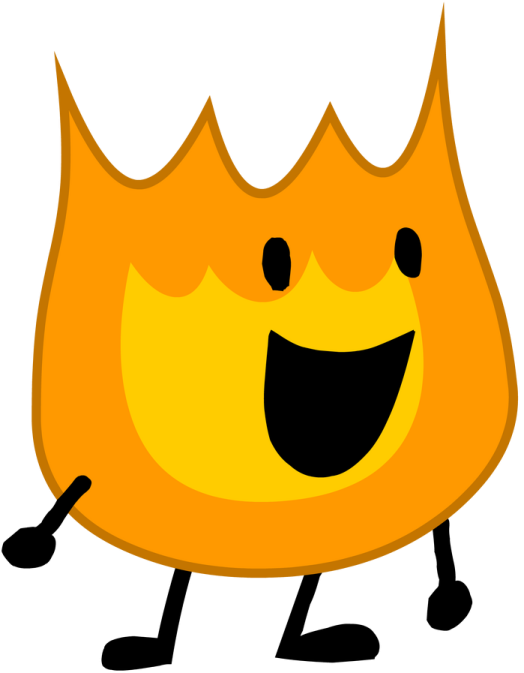 a cartoon fire with arms and legs