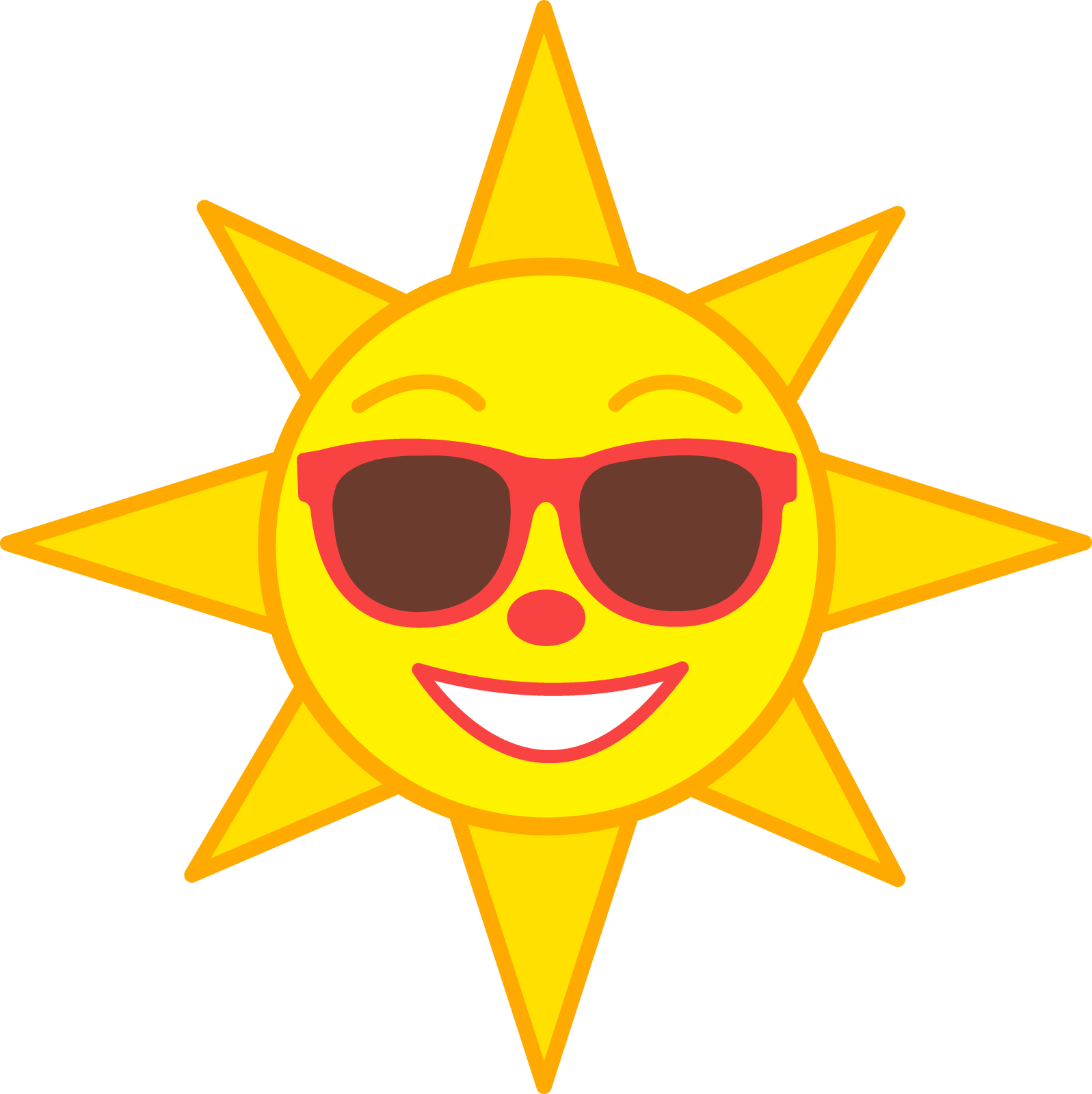 a smiling sun wearing sunglasses