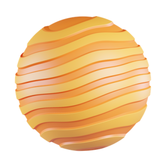 a yellow ball with stripes on it