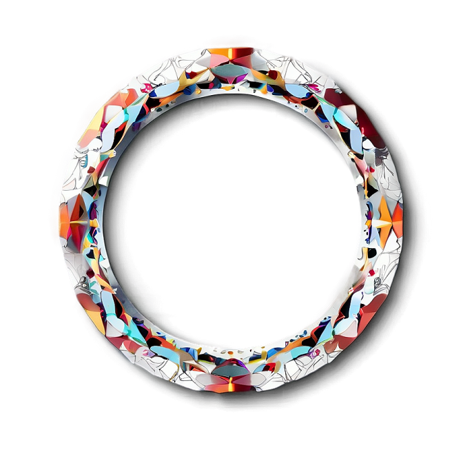 a circle made out of colorful geometric shapes