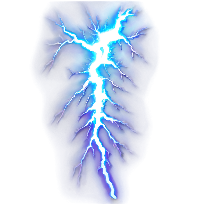 a blue lightning bolt on a white background