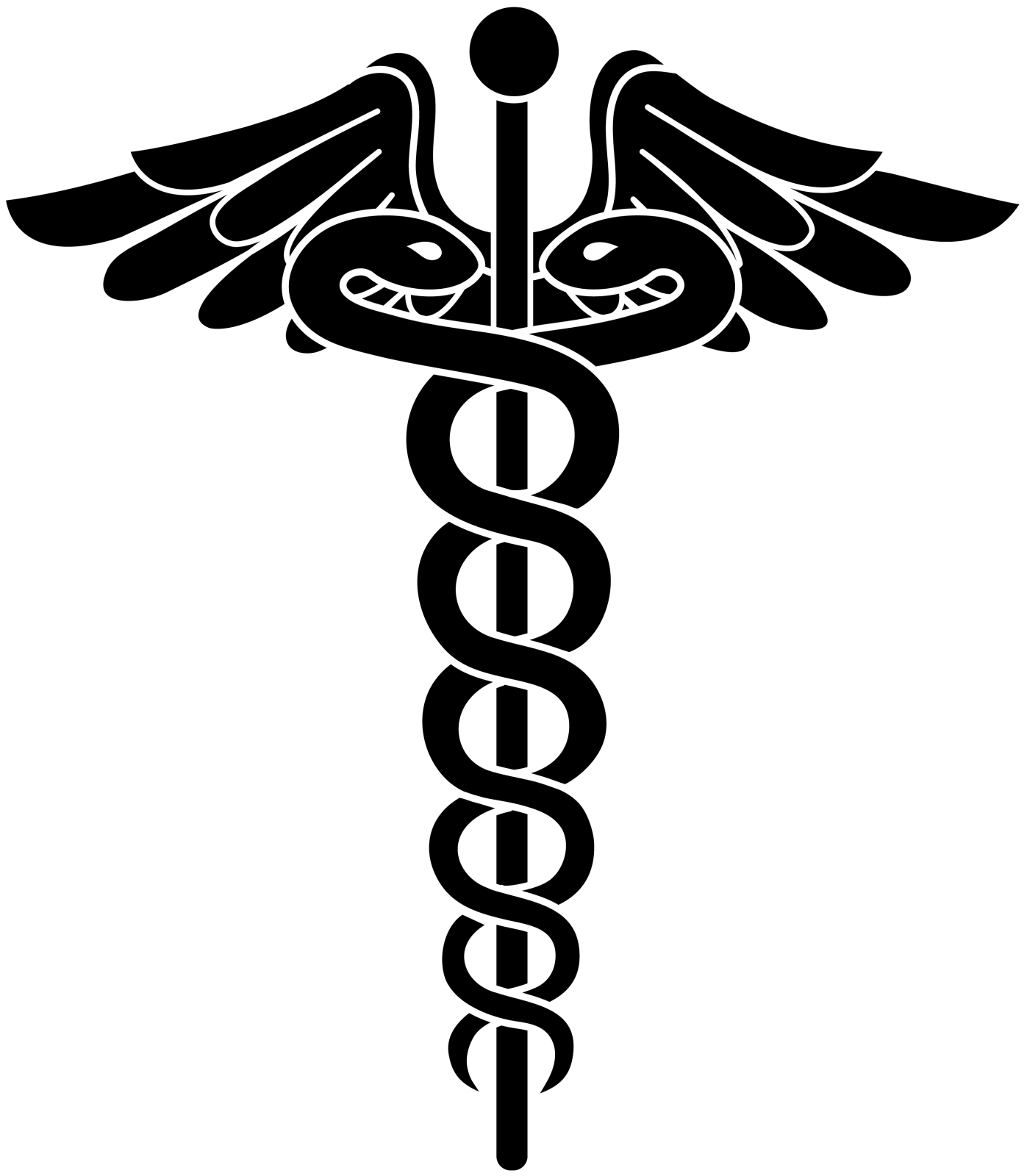 a black and white medical symbol