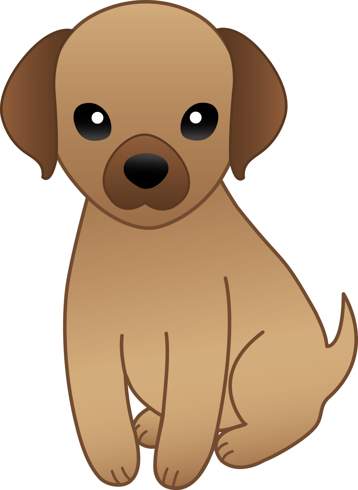a brown dog with black eyes sitting down