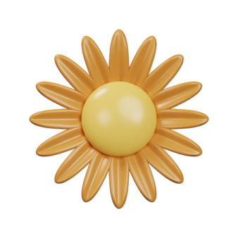 a yellow flower on a white background