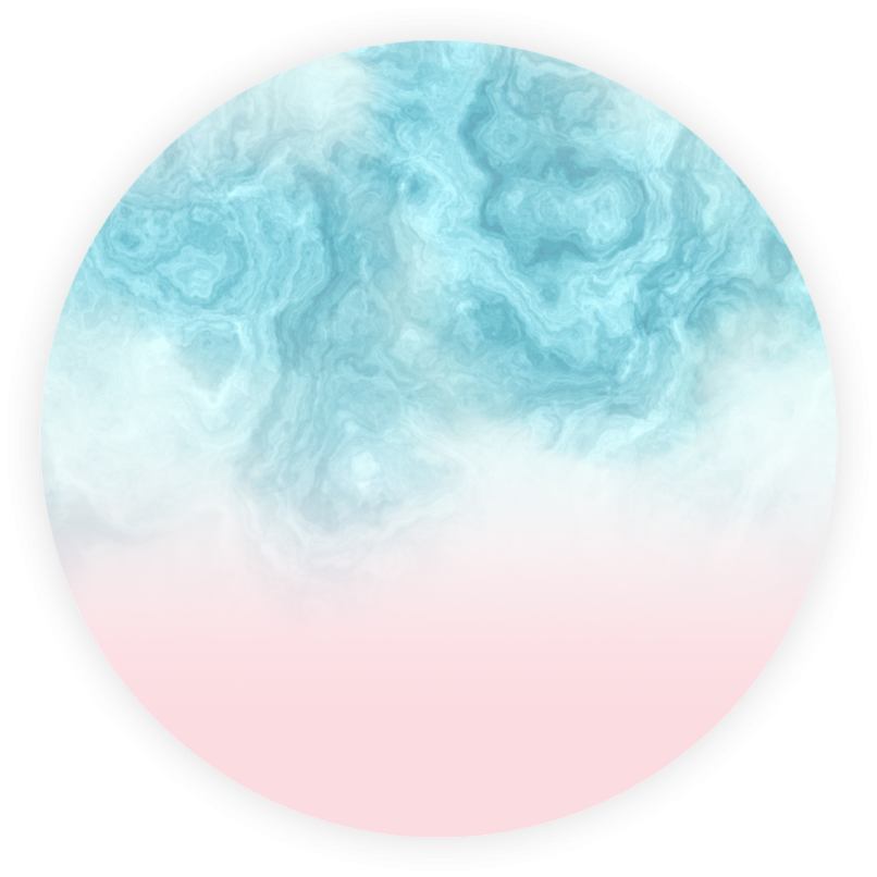 a blue and pink circle with a white background