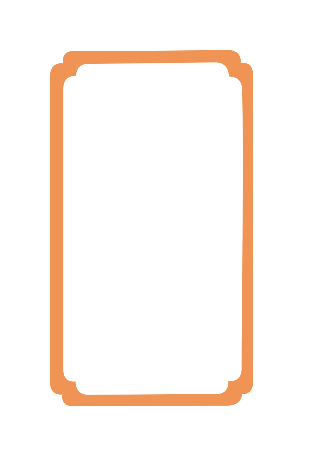 an orange frame with a white background