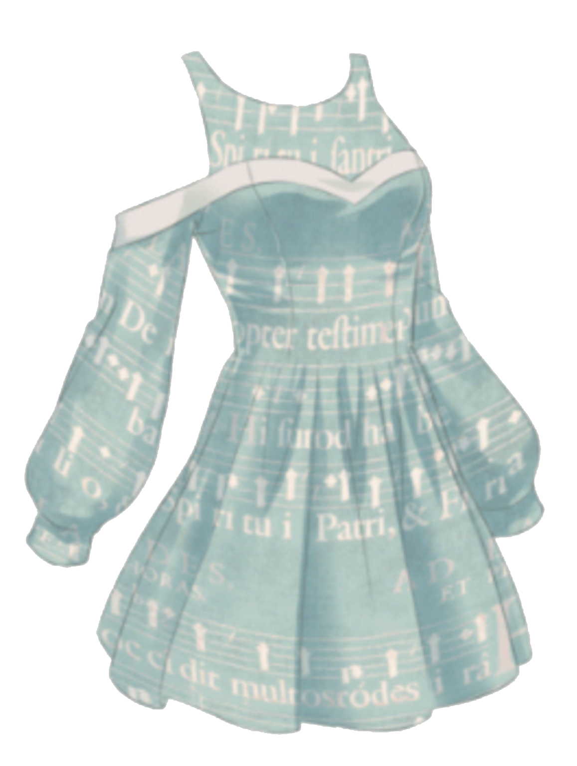 a dress with music notes on it