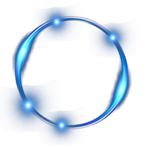 a circle with blue lights on it