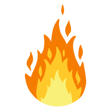 a fire with flames on it