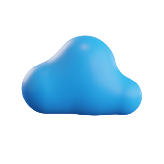 a blue cloud on a white background