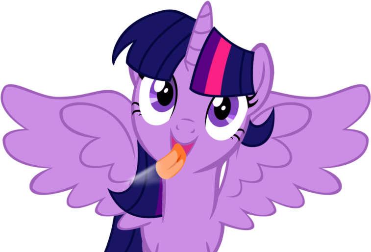 a little pony with purple hair and wings