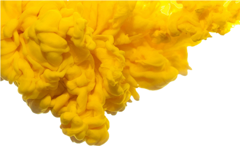 a close up view of yellow ink