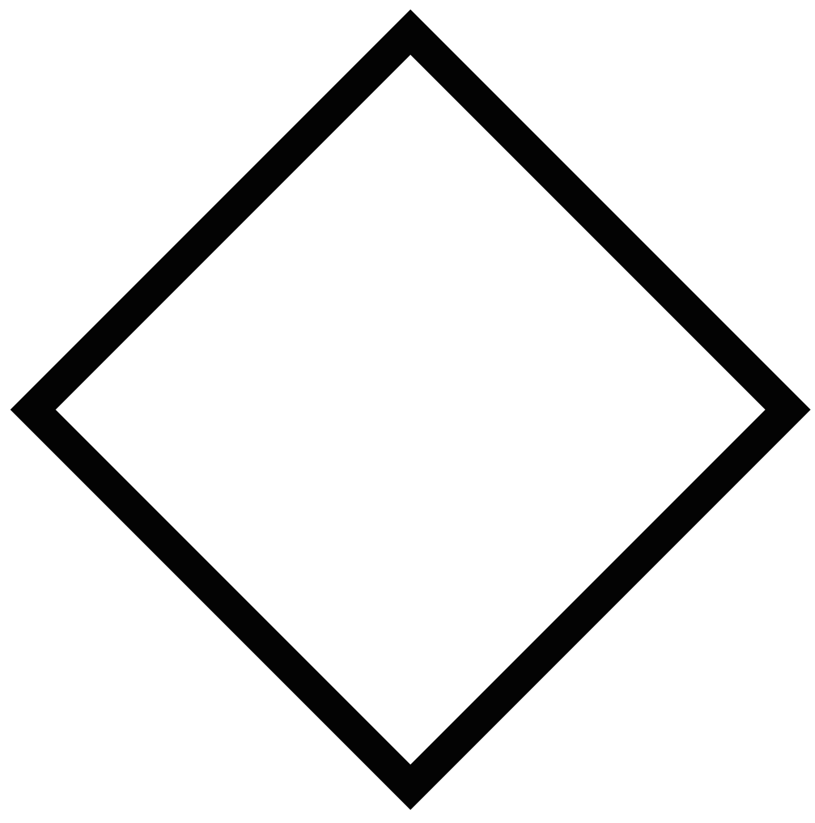 a black and white diamond shape