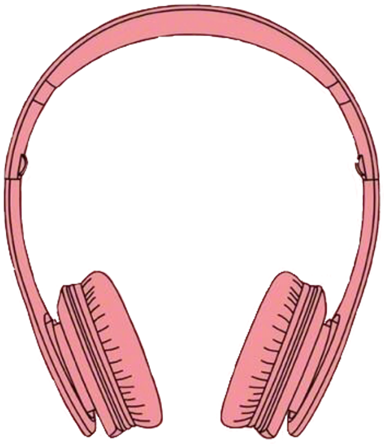 pink headphones clip art
