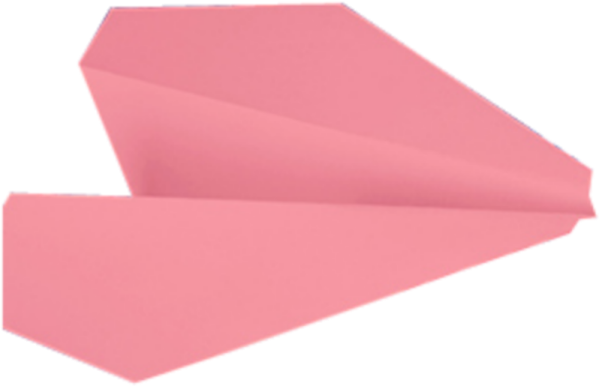 a pink sheet of paper on a white background