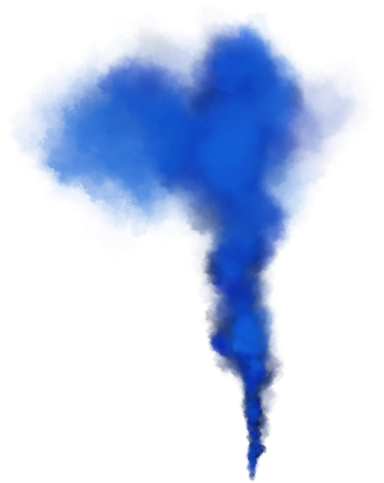 blue smoke cloud on white background