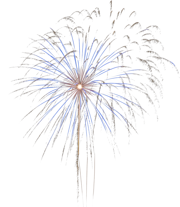 a blue and white firework