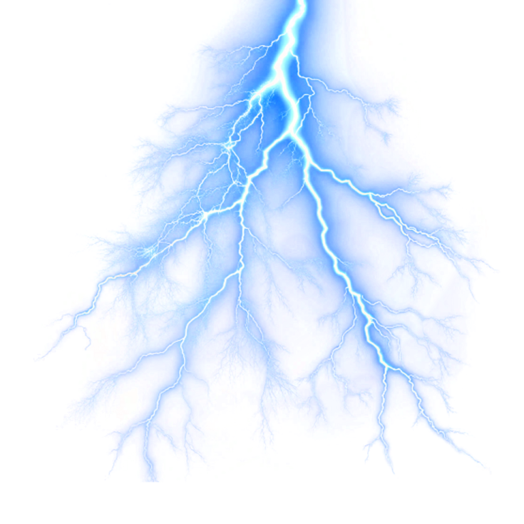 a lightning bolt on a white background