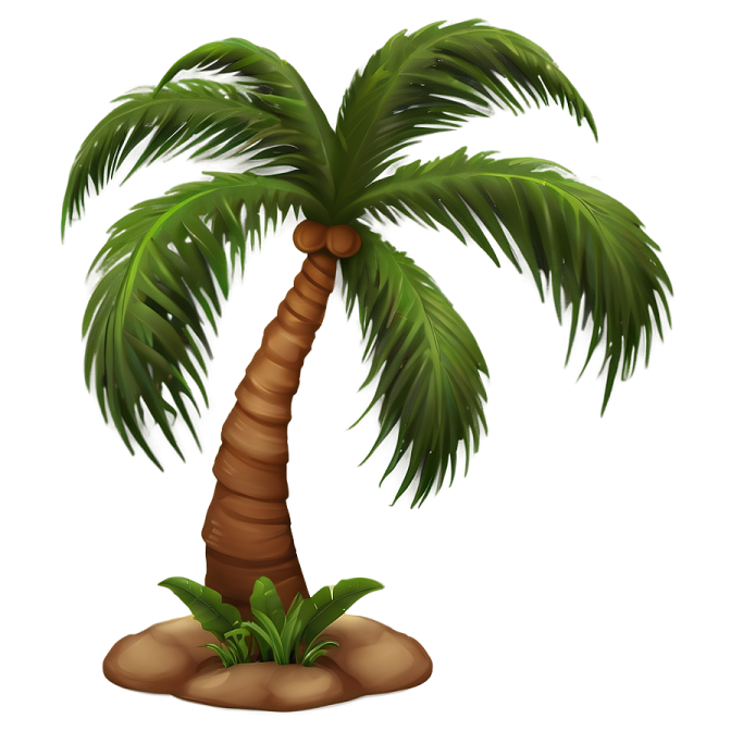 a palm tree on an island