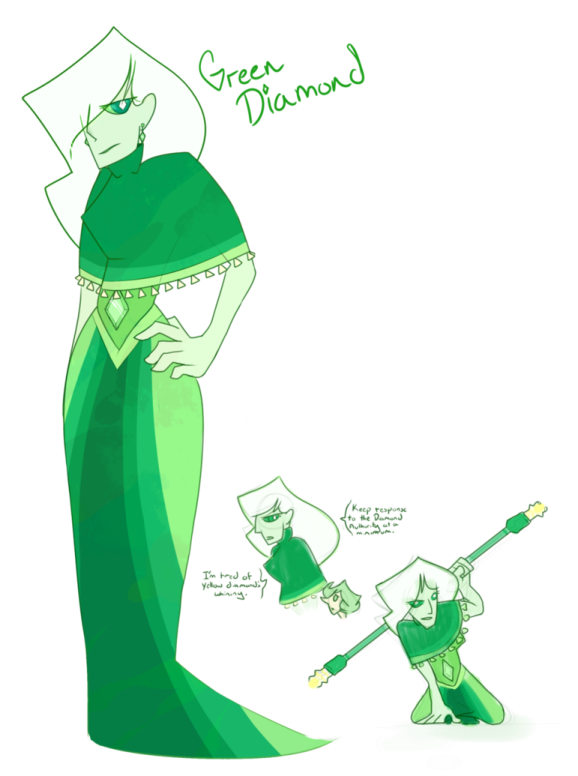 a drawing of a woman wearing a green dress and holding a sword