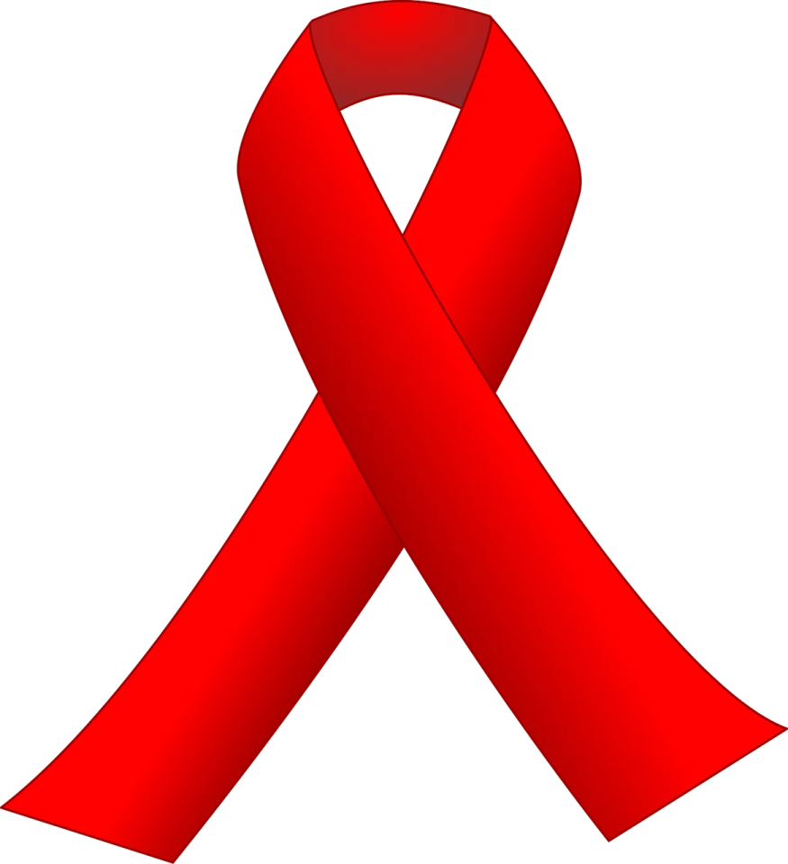 a red ribbon on a white background
