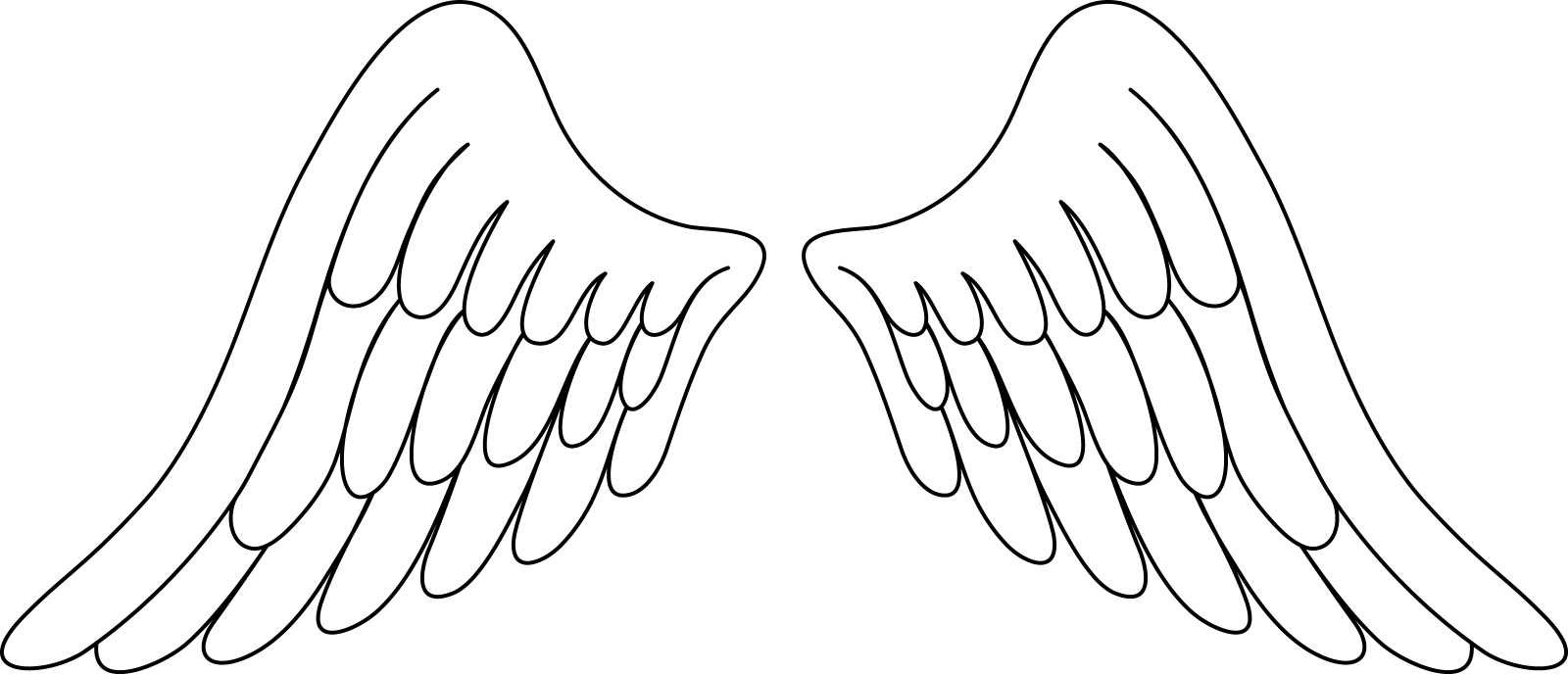 a black and white angel wings clipart