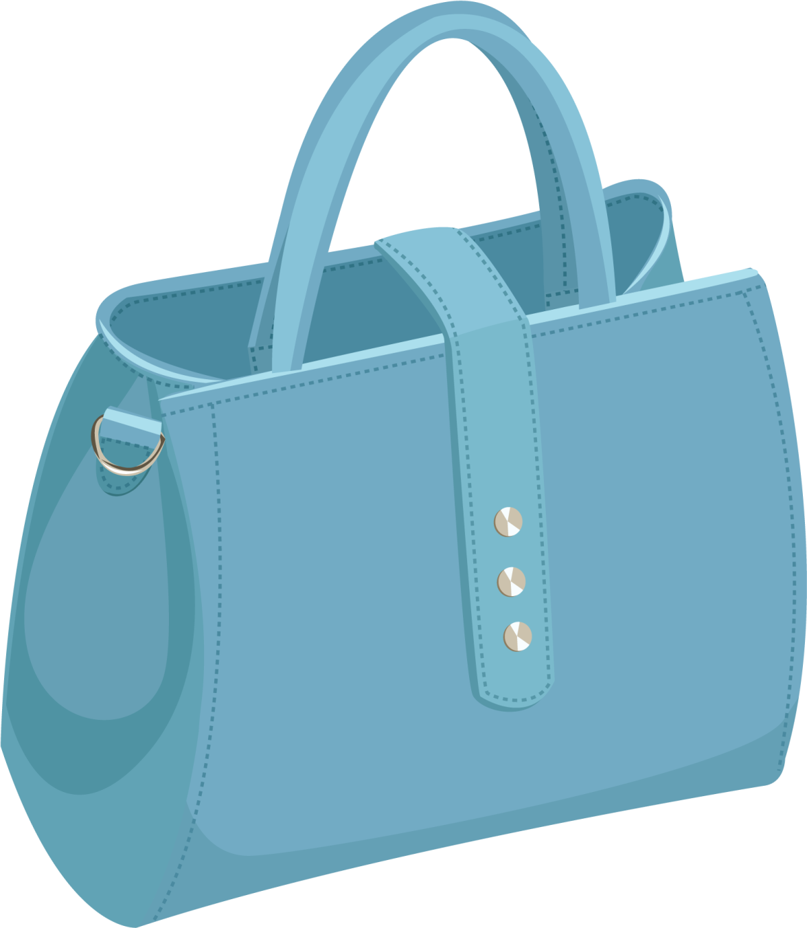 a blue handbag on a white background
