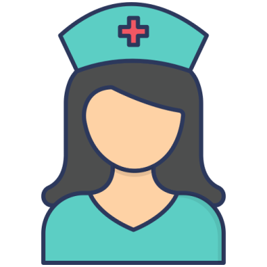 a nurse with a red cross on her head