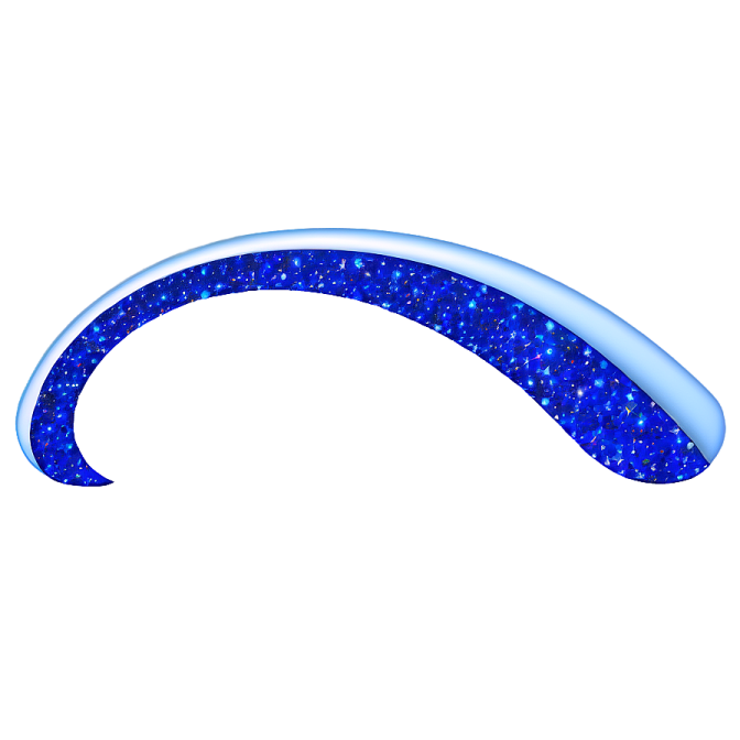 an image of a blue and white curved tail