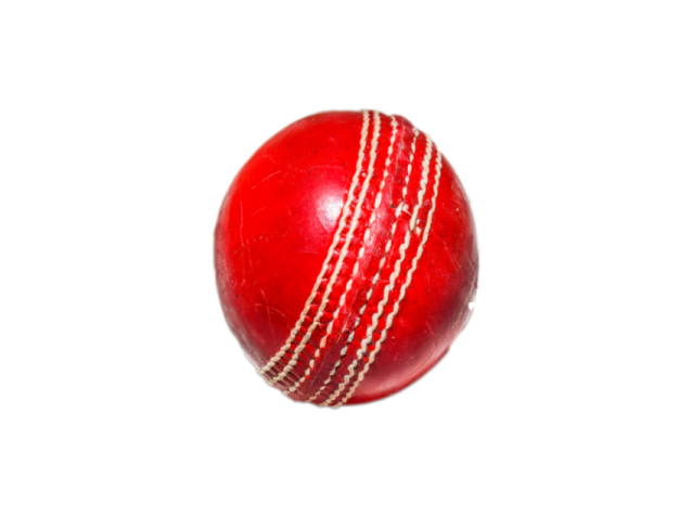a cricket ball on a white background