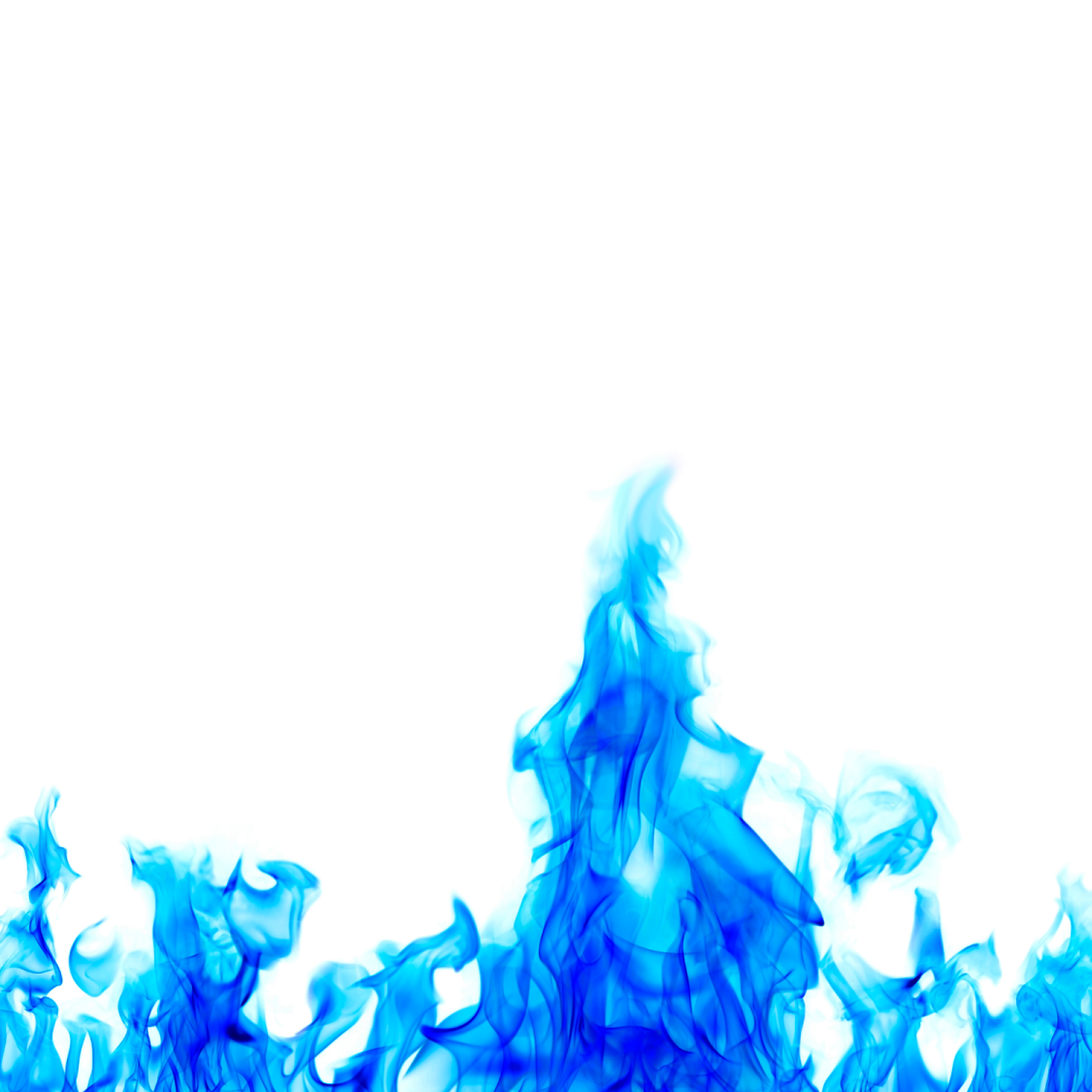 blue flames on a white background