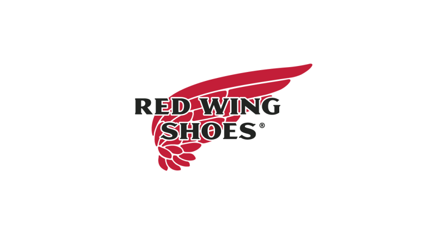 the logo for red wing shoes