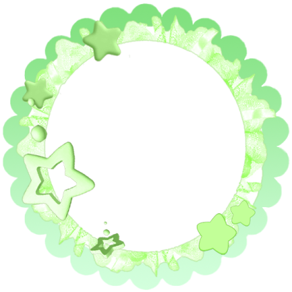 a circular frame with hearts and stars