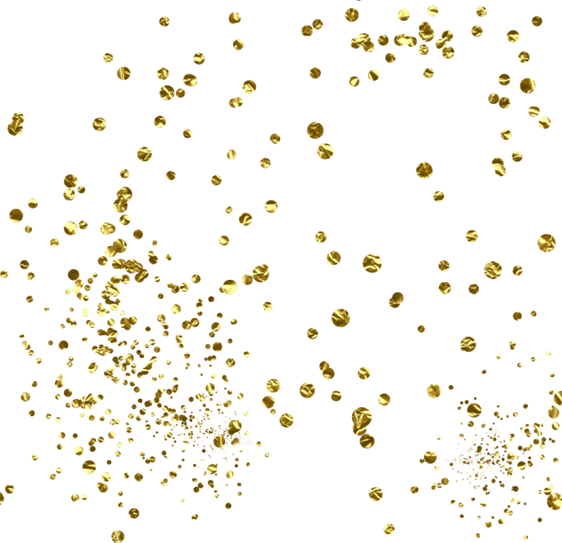 gold bubbles on a white background