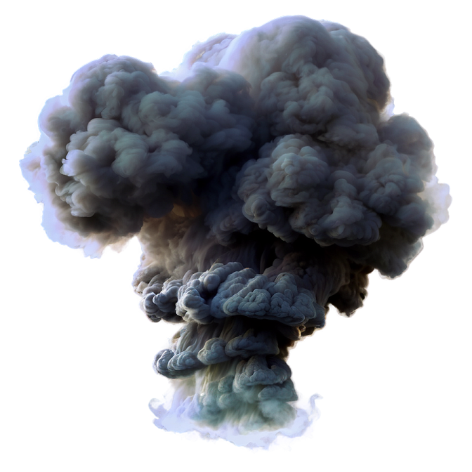 a black cloud of smoke on a white background