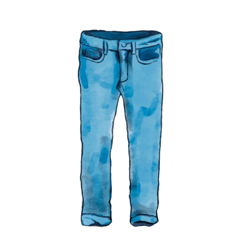 a drawing of a pair of blue jeans