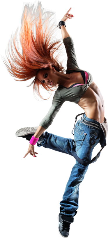 a woman jumping in the air