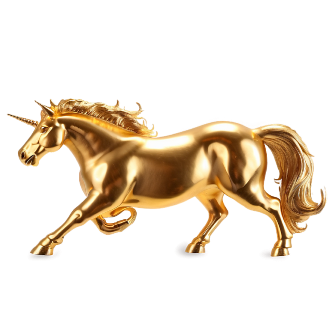 an image of a gold unicorn toy