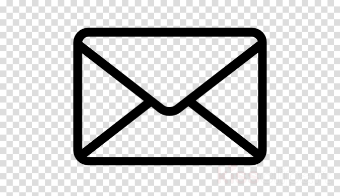 a black and white email envelope icon