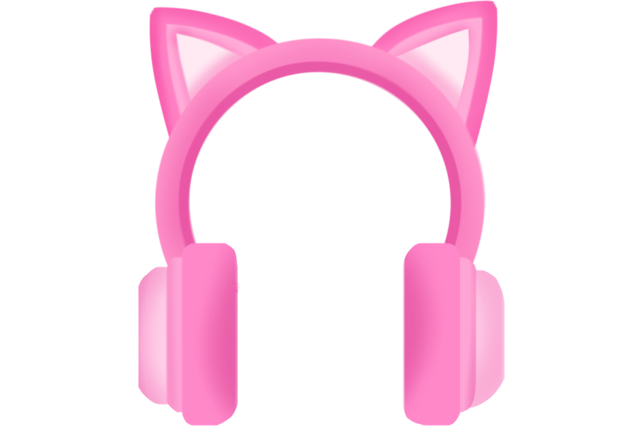 a pink cat earphones