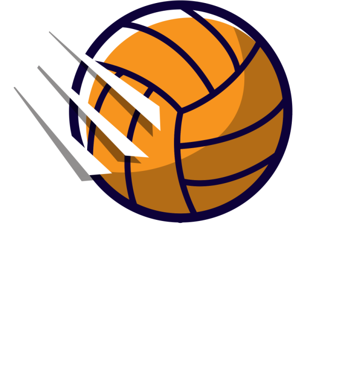 an orange volleyball ball with a white background