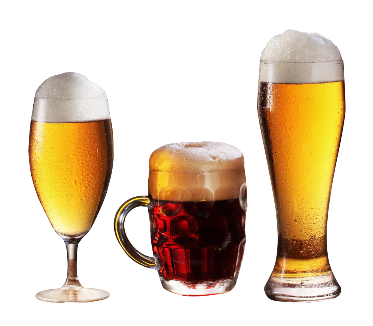 two glasses of beer next to each other glasses