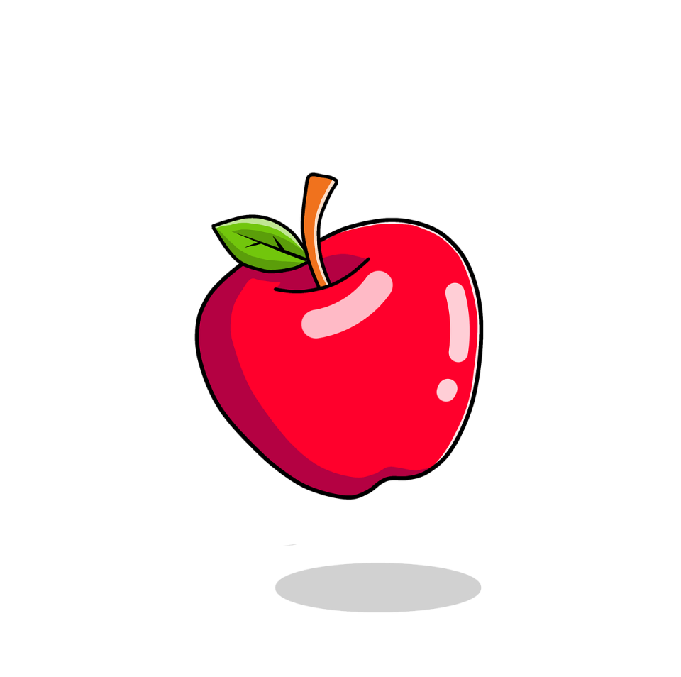 an apple on a white background