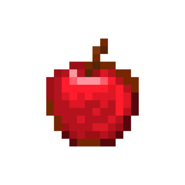 an apple with a pixel on it