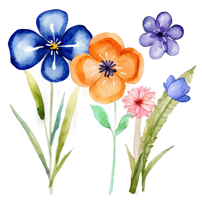 a watercolor painting of flowers