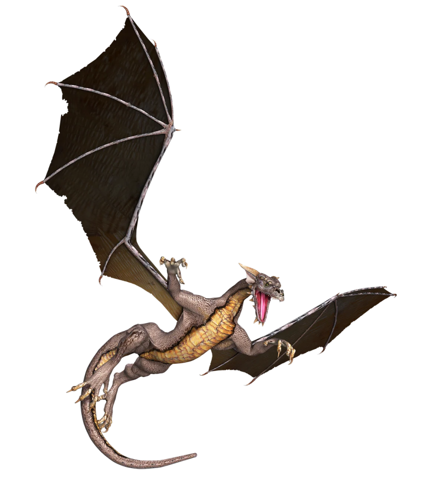 an illustration of a dragon flying in the air