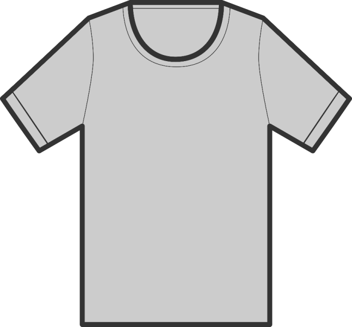 a gray t - shirt